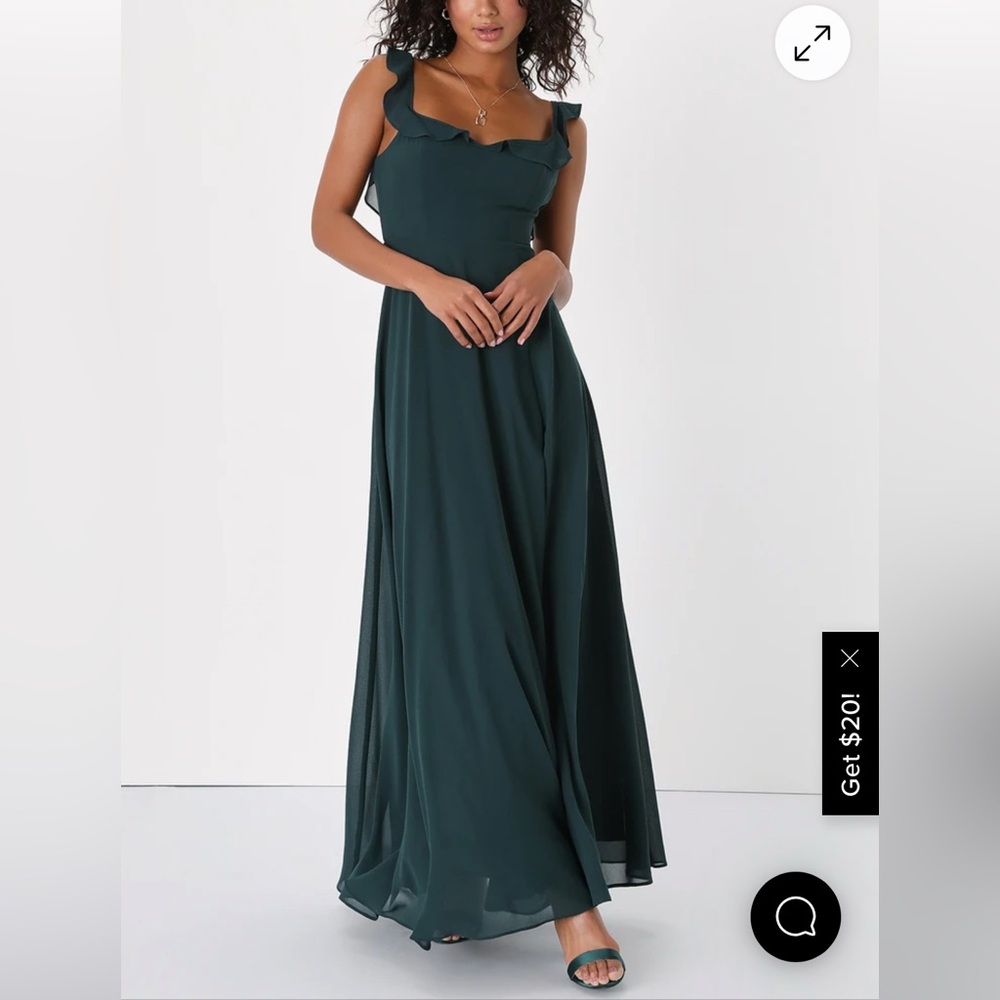 Lulu's Green Sweetheart Maxi Dress for Weddings or Prom Bridesmaid